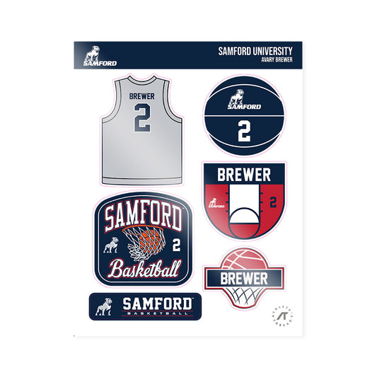 Samford - NCAA Women's Basketball : Avary Brewer - Sticker Sheet-0