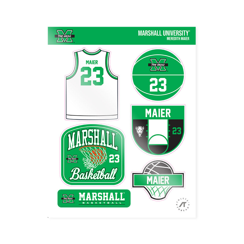 Marshall - NCAA Women's Basketball : Meredith Maier - Sticker Sheet-0