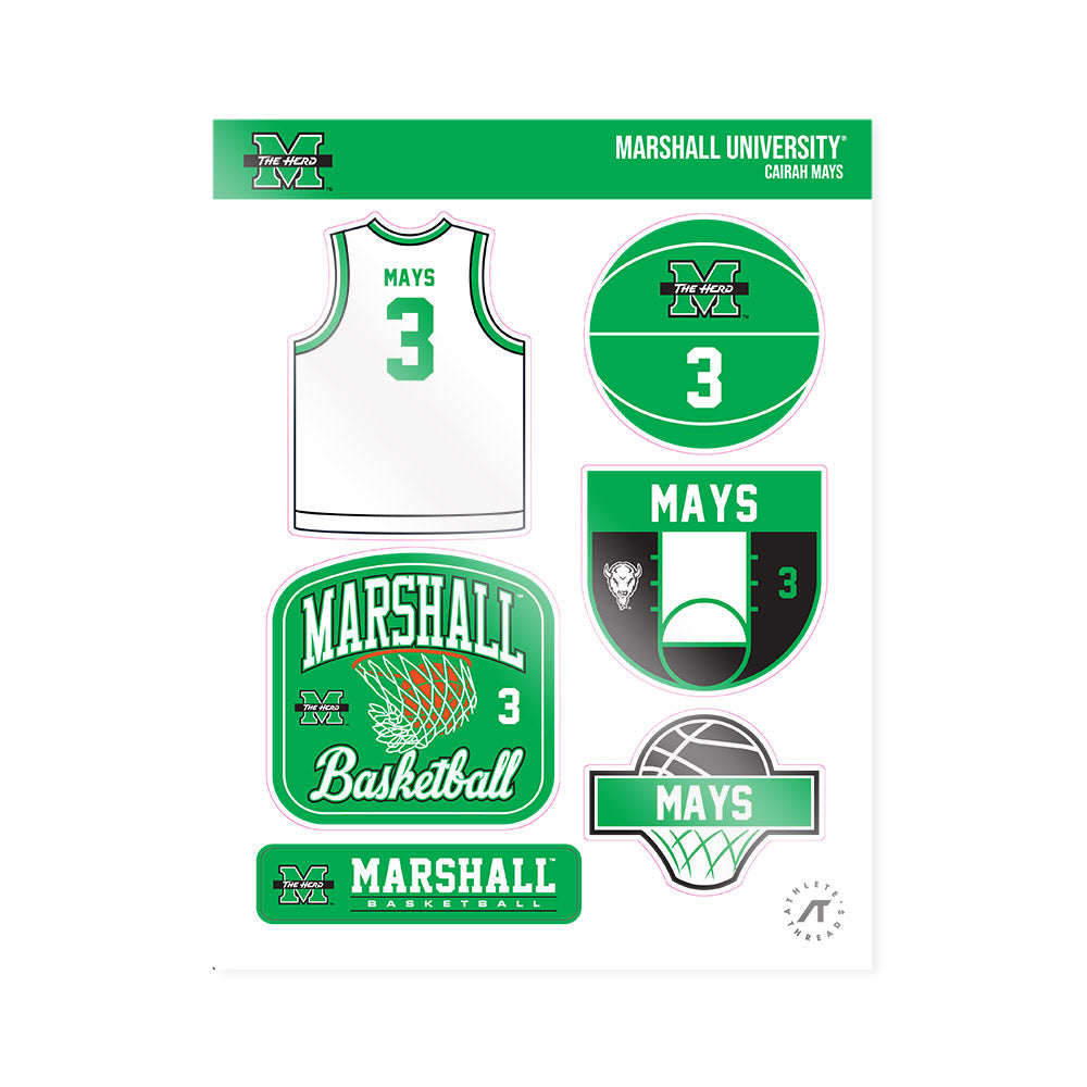 Marshall - NCAA Women's Basketball : Cairah Mays - Sticker Sheet-0