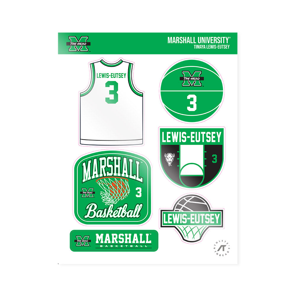 Marshall - NCAA Women's Basketball : Timaya Lewis-Eutsey - Sticker Sheet-0