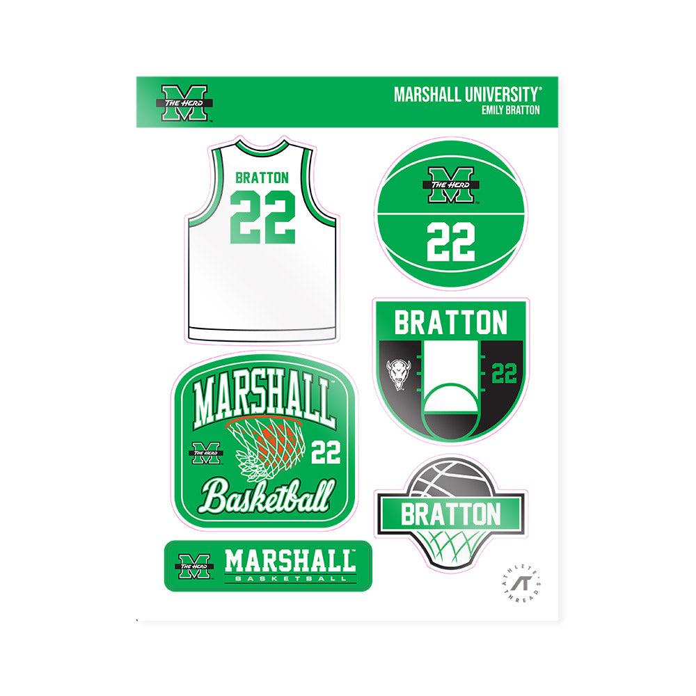 Marshall - NCAA Women's Basketball : Emily Bratton - Sticker Sheet-0