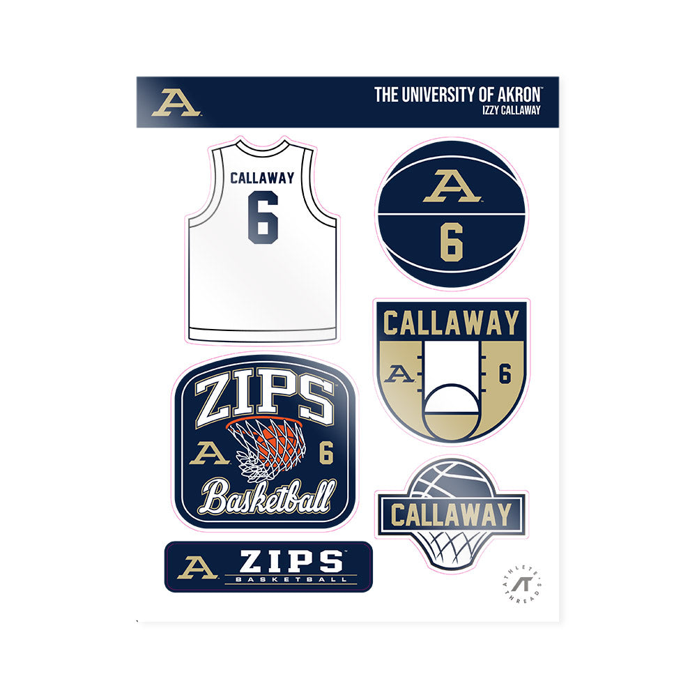 Akron - NCAA Women's Basketball : Izzy Callaway - Sticker Sheet-0
