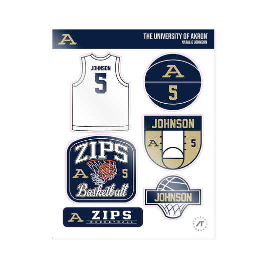 Akron - NCAA Women's Basketball : Natalie Johnson - Sticker Sheet-0