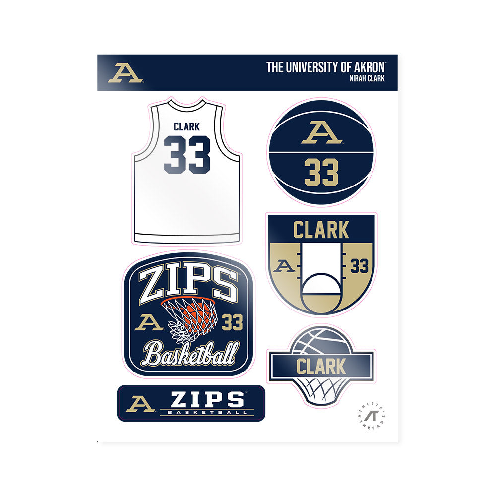 Akron - NCAA Women's Basketball : Nirah Clark - Sticker Sheet-0