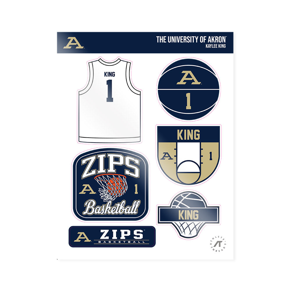 Akron - NCAA Women's Basketball : Kaylee King - Sticker Sheet-0