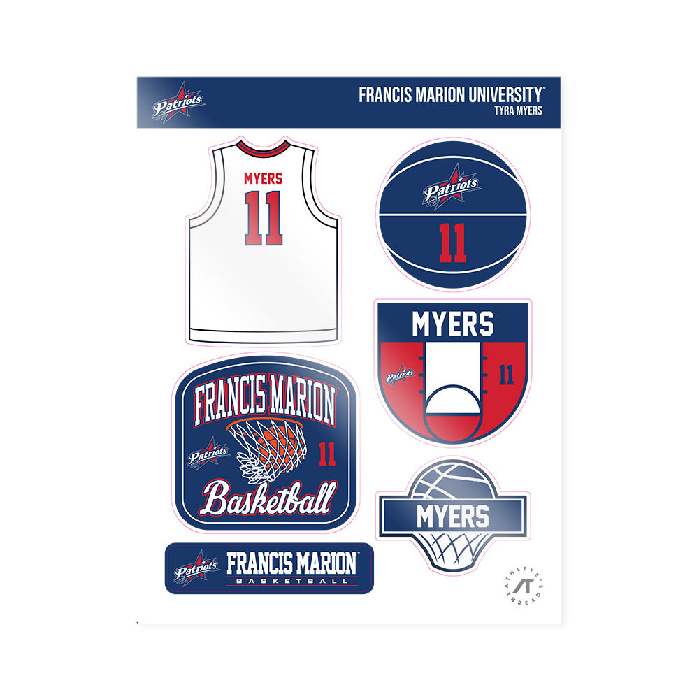 Francis Marion - NCAA Women's Basketball : Tyra Myers - Sticker Sheet-0