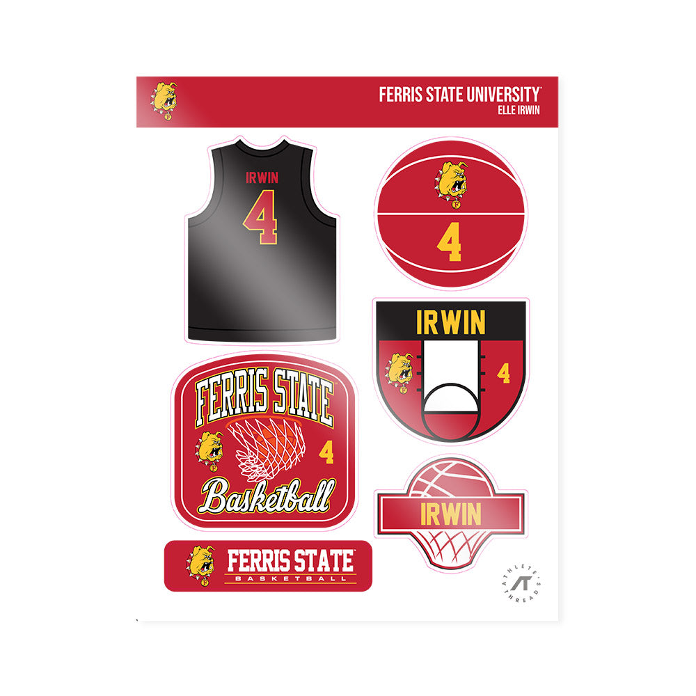 Ferris State - NCAA Women's Basketball : Elle Irwin - Sticker Sheet-0