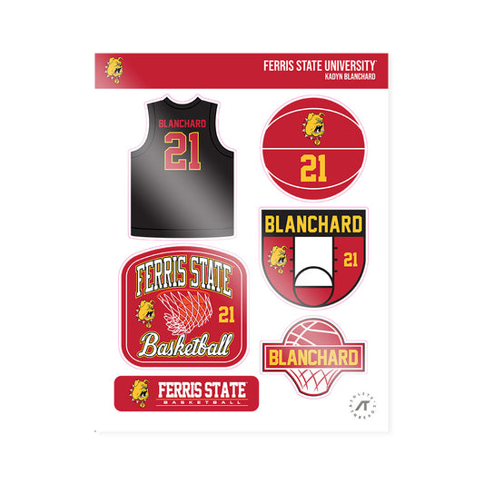 Ferris State - NCAA Women's Basketball : Kadyn Blanchard - Sticker Sheet-0
