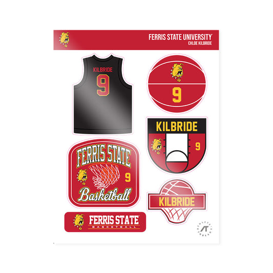 Ferris State - NCAA Women's Basketball : Chloe Kilbride - Sticker Sheet-0