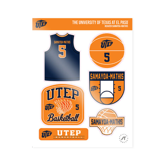UTEP - NCAA Women's Basketball : Heaven Samayoa-Mathis - Sticker Sheet-0