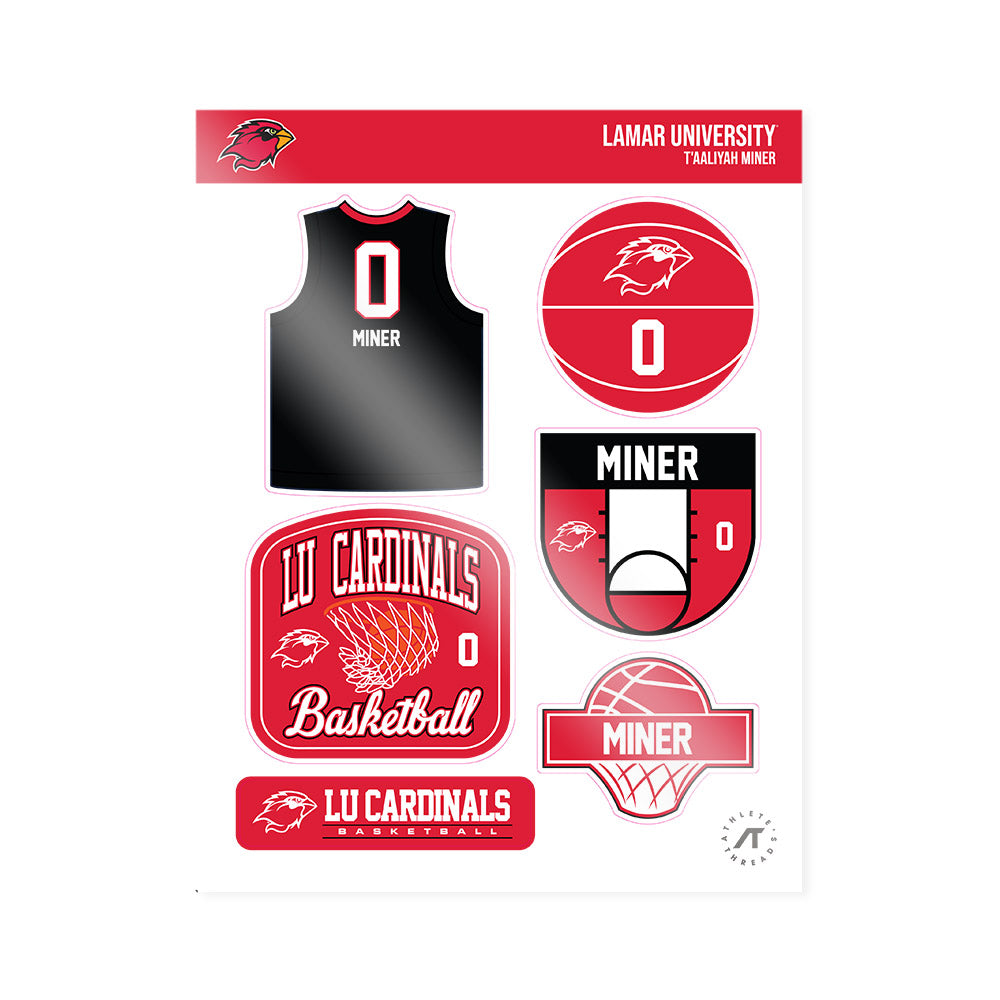 Lamar - NCAA Women's Basketball : T'Aaliyah Miner - Sticker Sheet-0