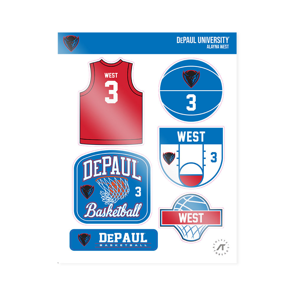 DePaul - NCAA Women's Basketball : Alayna West - Sticker Sheet-0