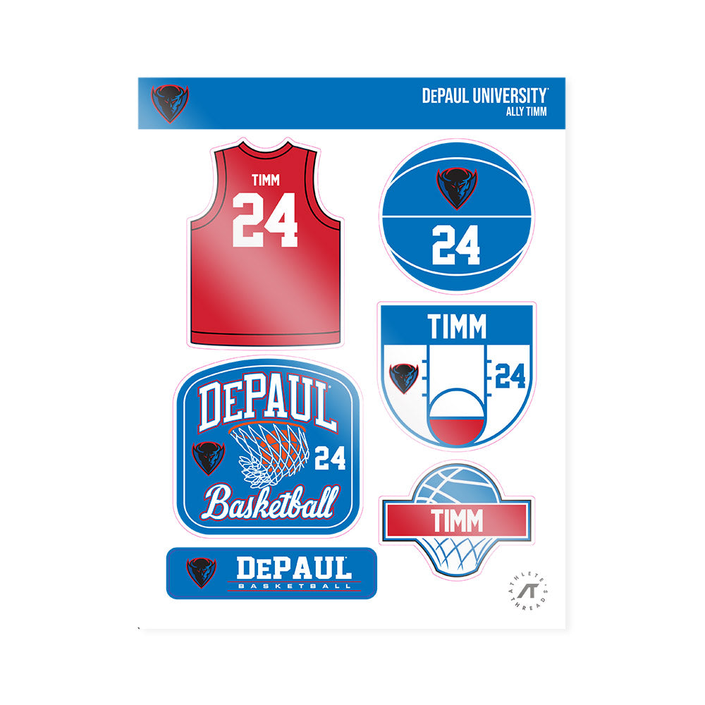 DePaul - NCAA Women's Basketball : Ally Timm - Sticker Sheet-0