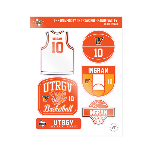 UTRGV - NCAA Women's Basketball : Jalatah Ingram - Sticker Sheet-0