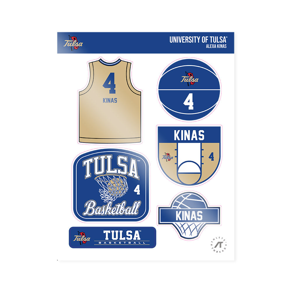 Tulsa - NCAA Women's Basketball : Alexa Kinas - Sticker Sheet-0
