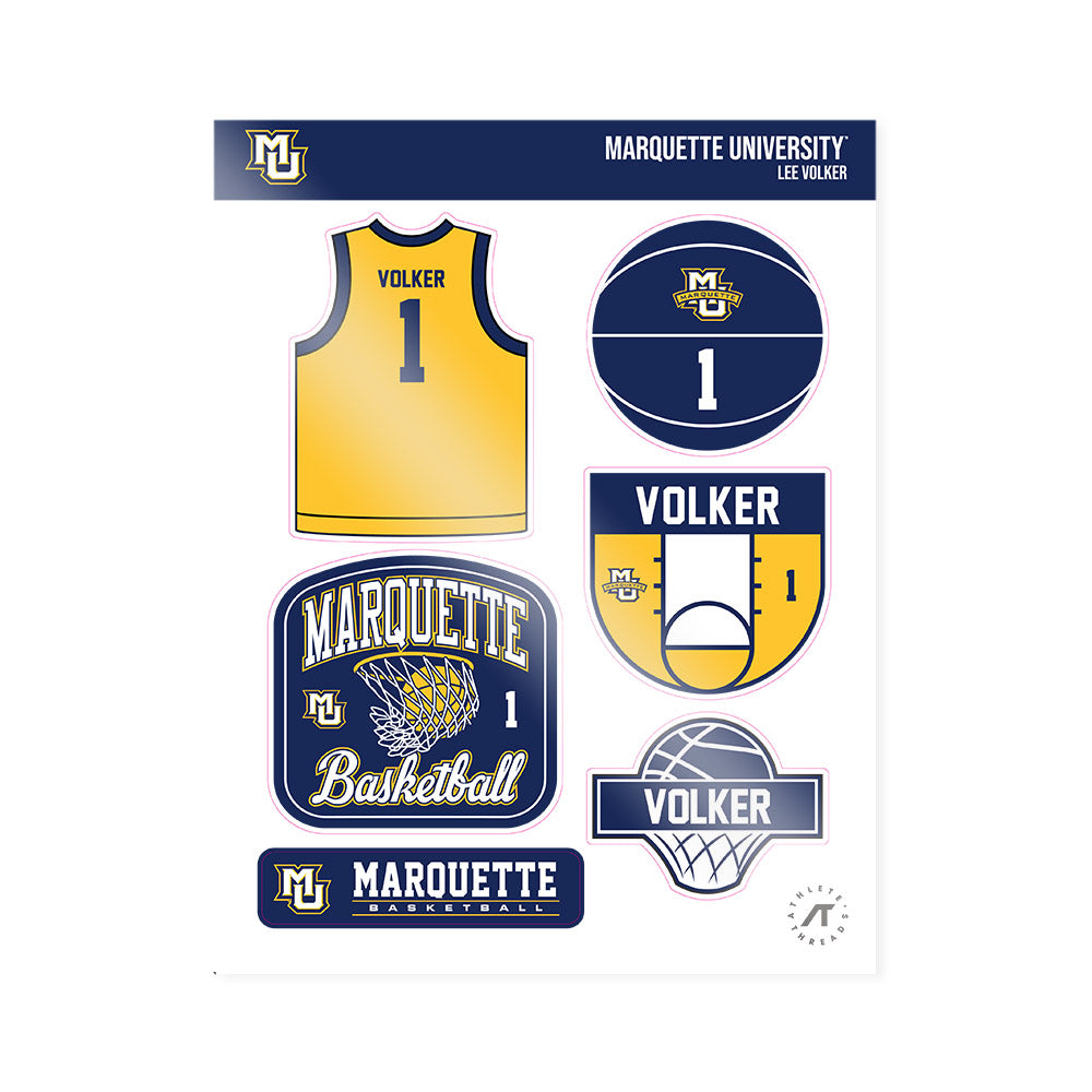 Marquette - NCAA Women's Basketball : Lee Volker - Sticker Sheet-0