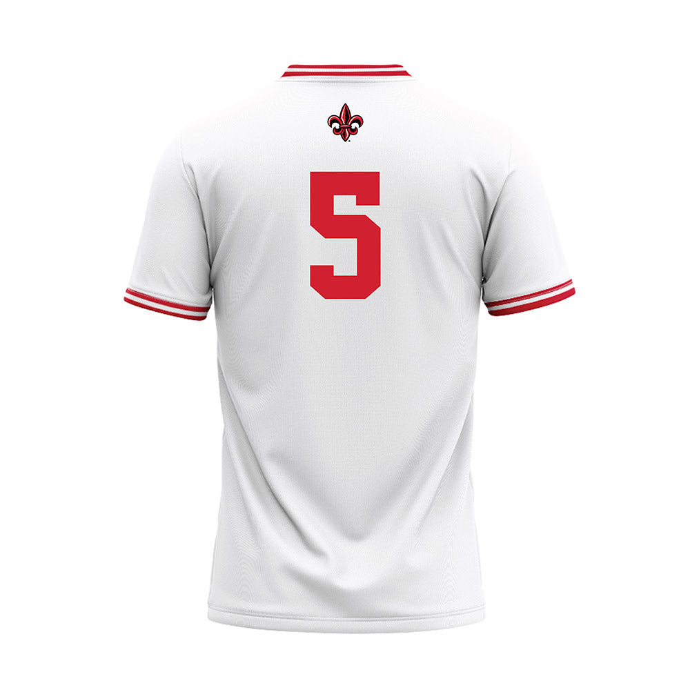 Louisiana - NCAA Baseball : Blake Marshall - White Baseball Jersey-1