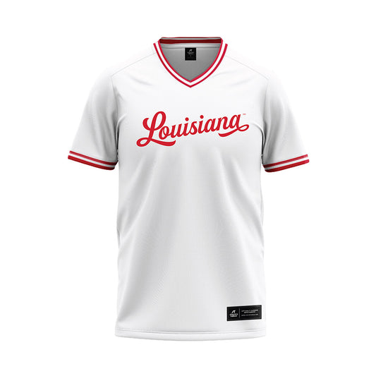 Louisiana - NCAA Baseball : Scott Herrmann - White Baseball Jersey-0
