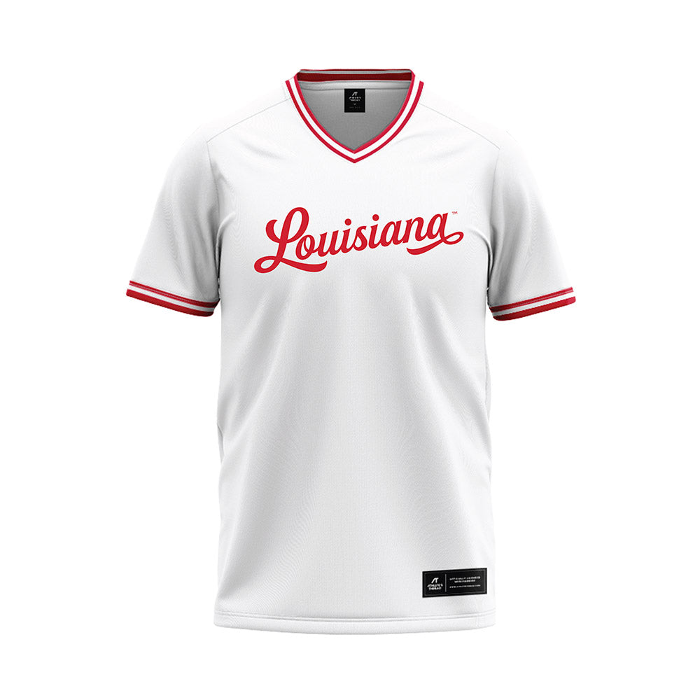 Louisiana - NCAA Baseball : Benjamin Tate - White Baseball Jersey-0