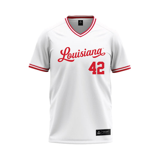 Louisiana - NCAA Baseball : Noah Lewis - White Baseball Jersey-0