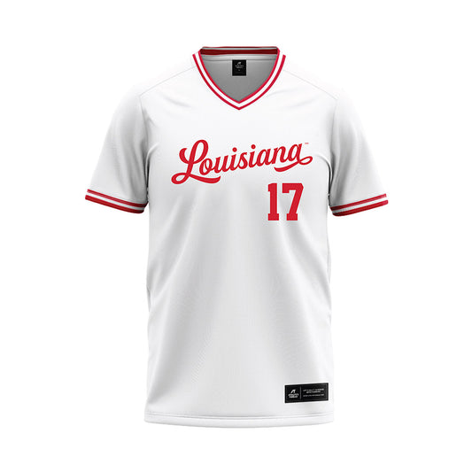 Louisiana - NCAA Baseball : Sawyer Pruitt - White Baseball Jersey-0