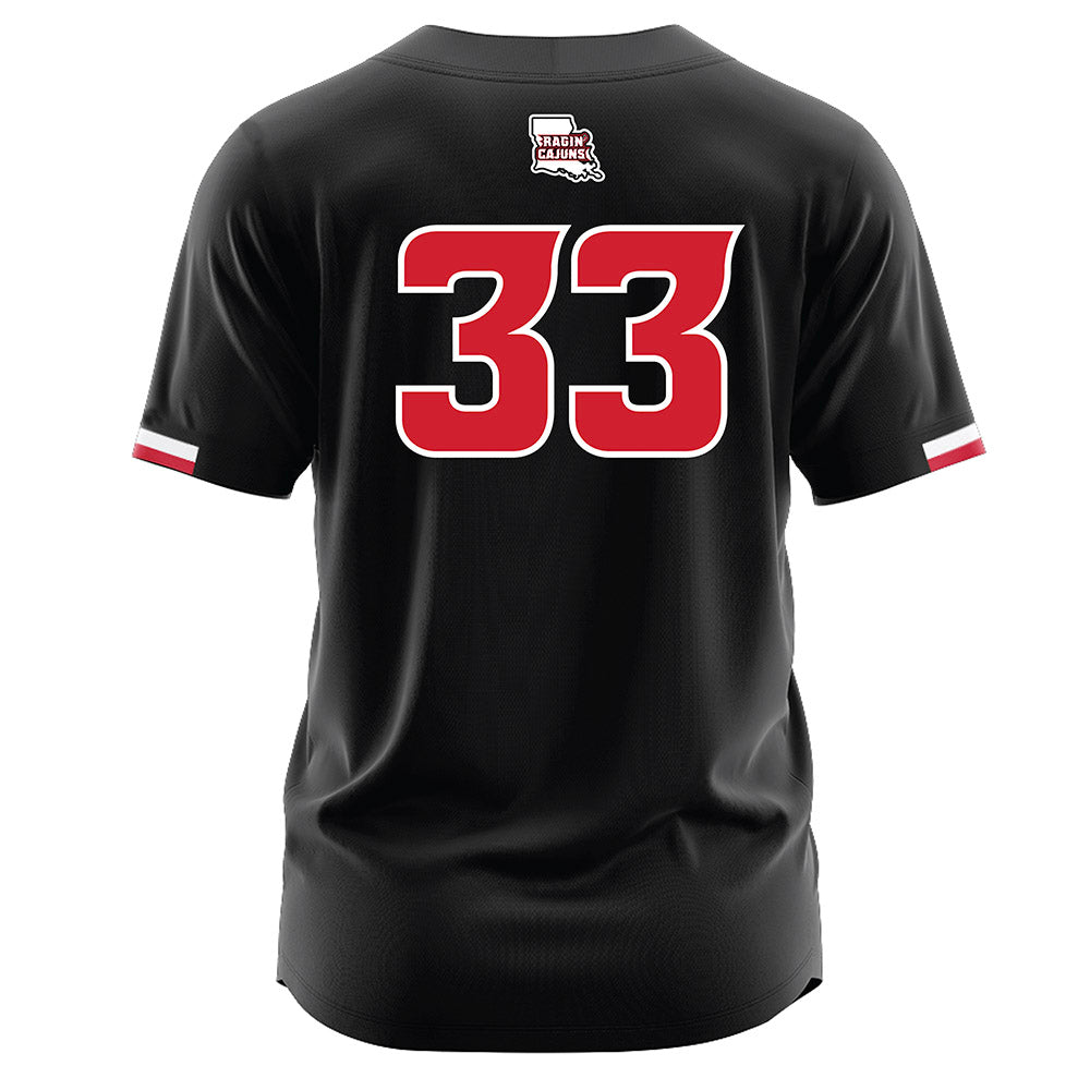 Louisiana - NCAA Softball : Natalie Johnson - Black Jersey-1