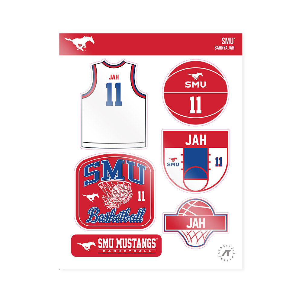 SMU - NCAA Women's Basketball : Sahnya Jah - Sticker Sheet-0