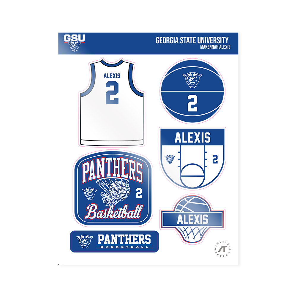 Georgia State - NCAA Women's Basketball : Makennah Alexis - Sticker Sheet-0