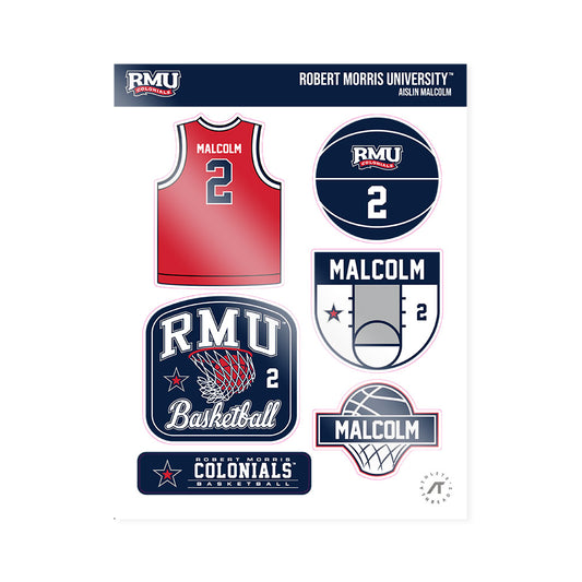 Robert Morris - NCAA Women's Basketball : Aislin Malcolm - Sticker Sheet-0