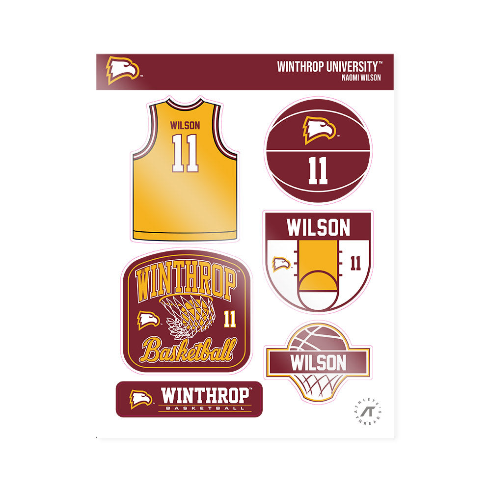 Winthrop - NCAA Women's Basketball : Naomi Wilson - Sticker Sheet-0