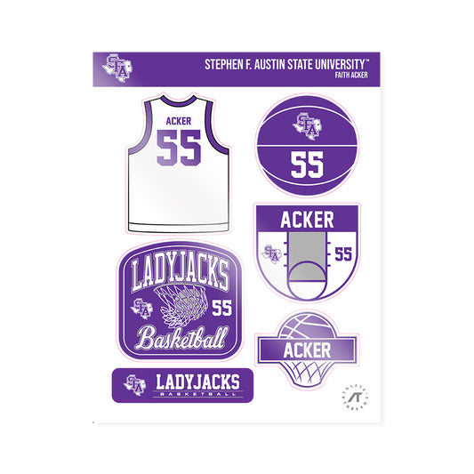 SFA - NCAA Women's Basketball : Faith Acker - Sticker Sheet-0