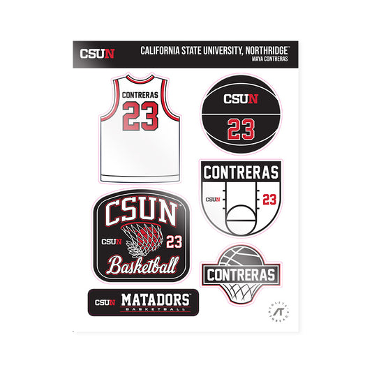 CSUN - NCAA Women's Basketball : Maya Contreras - Sticker Sheet-0