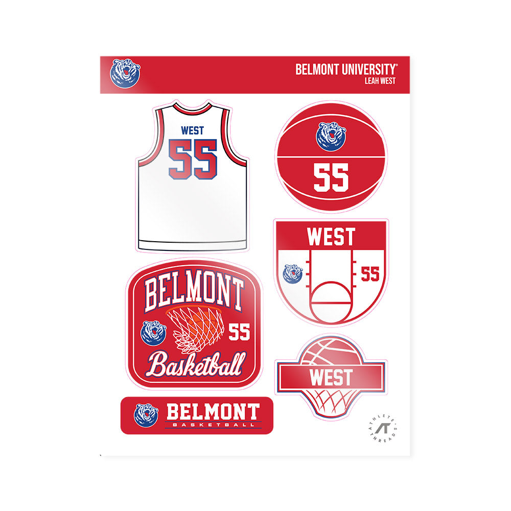 Belmont - NCAA Women's Basketball : Leah West - Sticker Sheet-0