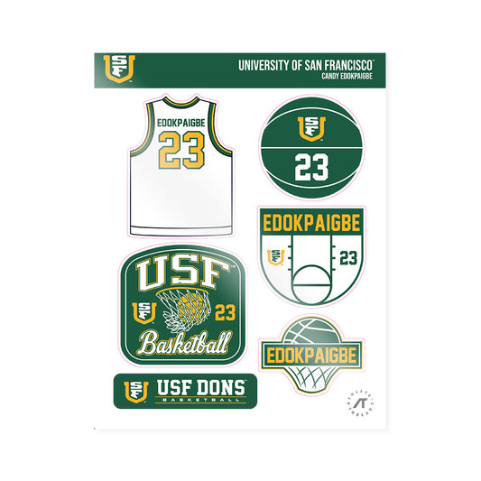 USFCA - NCAA Women's Basketball : Candy Edokpaigbe - Sticker Sheet-0