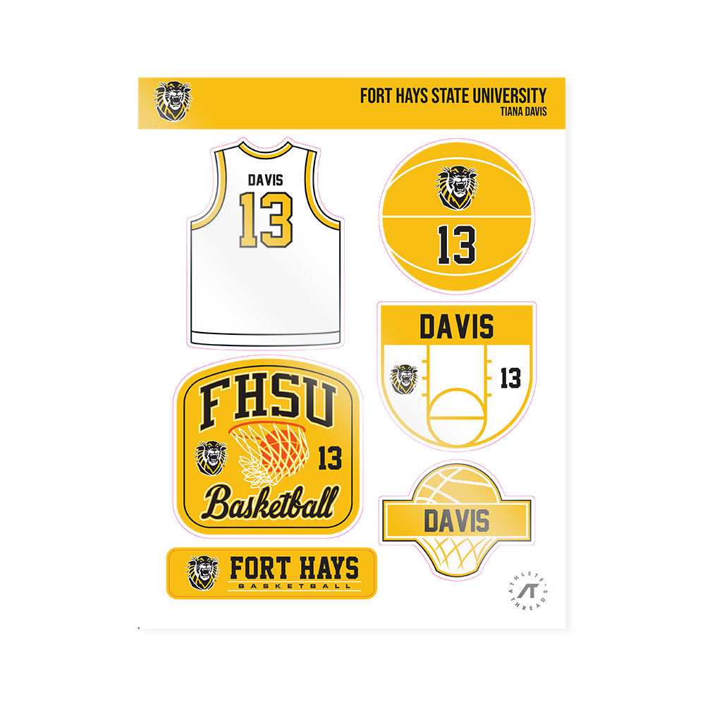 FHSU - NCAA Women's Basketball : TiAna Davis - Sticker Sheet-0
