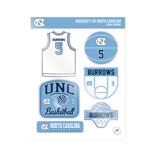 UNC - NCAA Women's Basketball : Sophie Burrows - Sticker Sheet-0