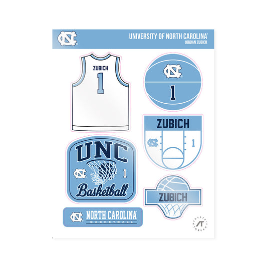 UNC - NCAA Women's Basketball : Jordan Zubich - Sticker Sheet-0