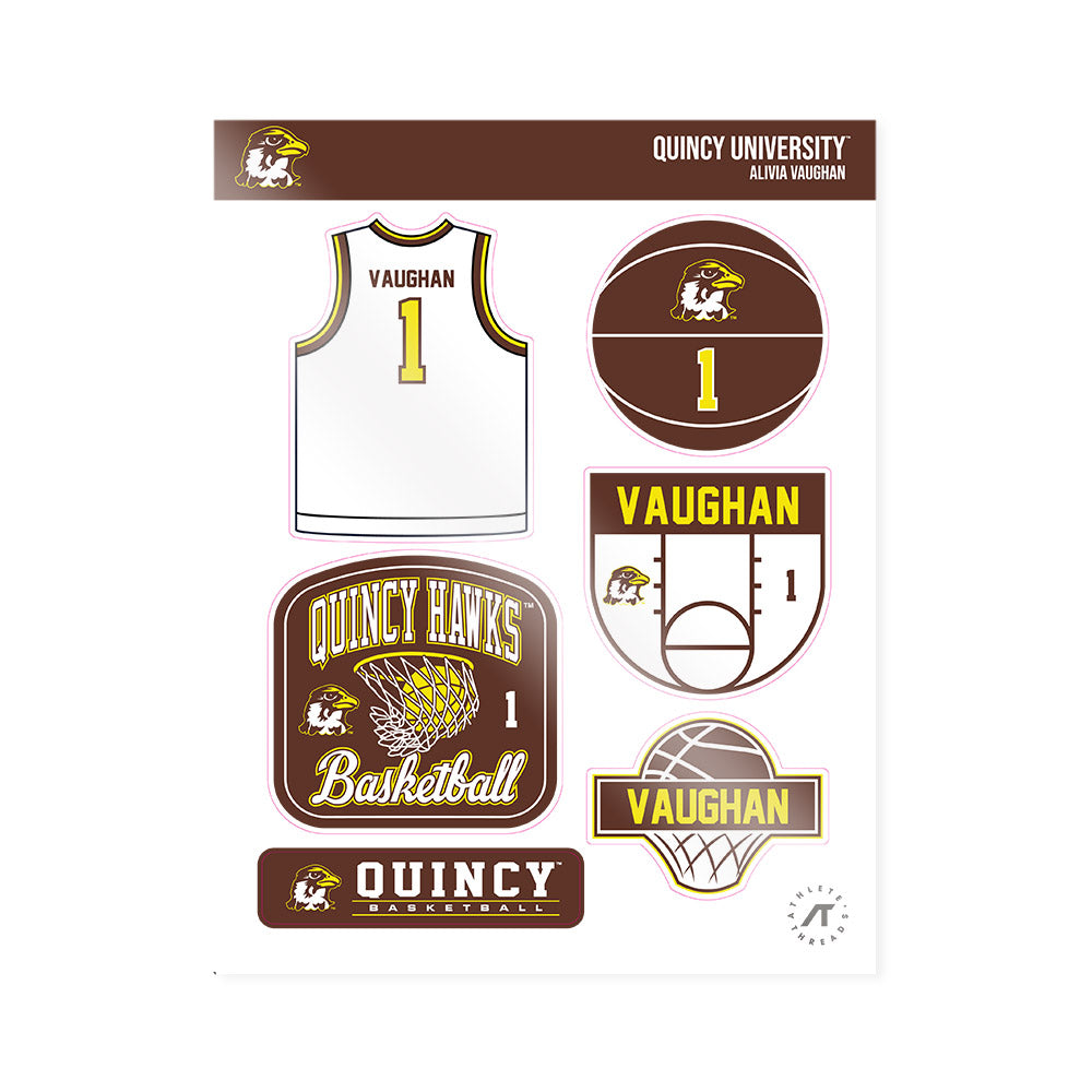 Quincy - NCAA Women's Basketball : Alivia Vaughan - Sticker Sheet-0
