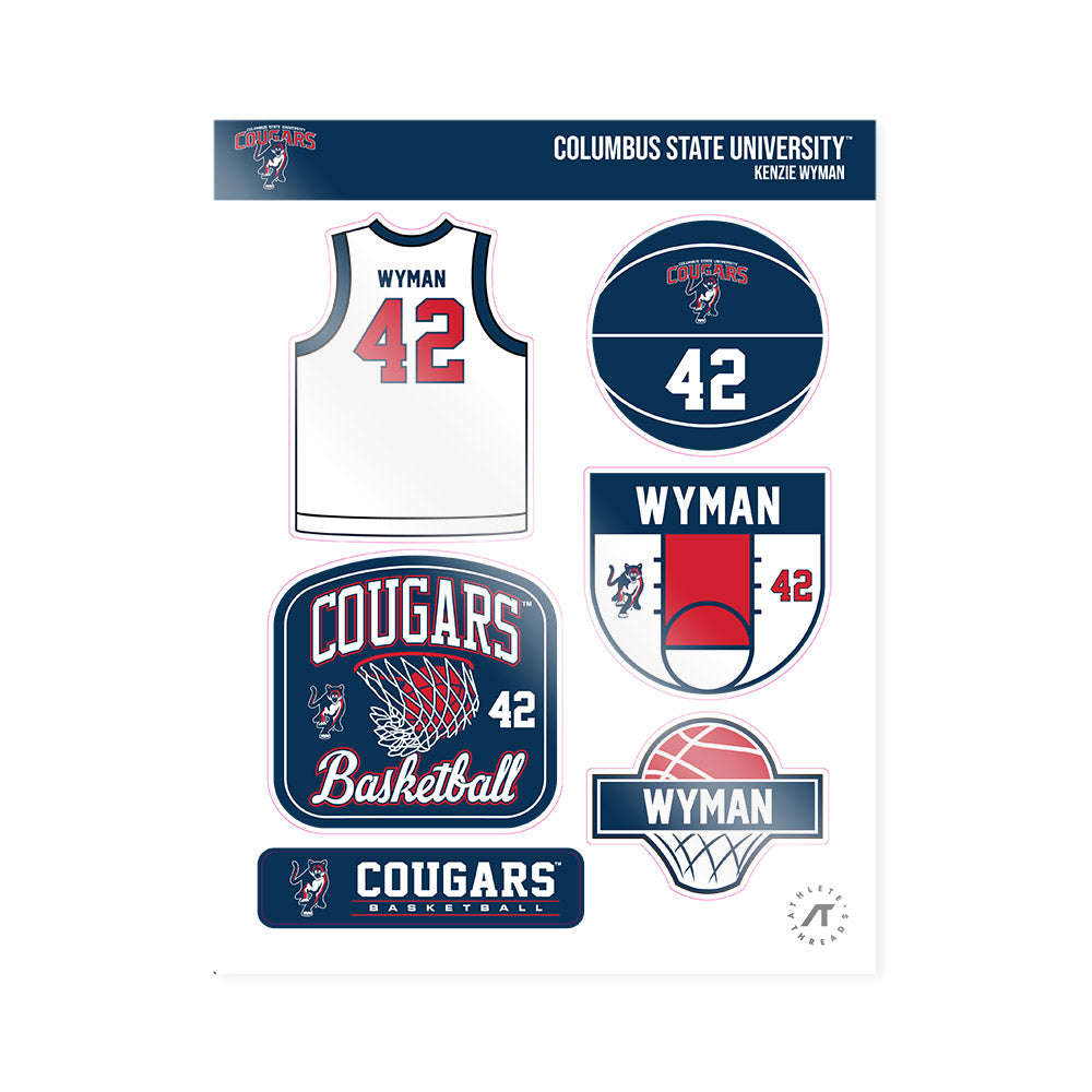 Columbus State - NCAA Women's Basketball : Kenzie Wyman - Sticker Sheet-0
