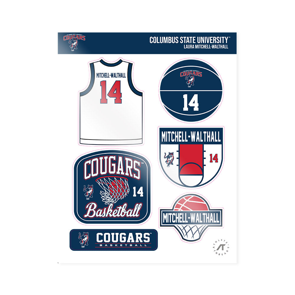Columbus State - NCAA Women's Basketball : Laura Mitchell-Walthall - Sticker Sheet-0