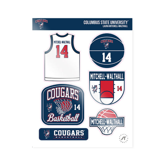 Columbus State - NCAA Women's Basketball : Laura Mitchell-Walthall - Sticker Sheet-0