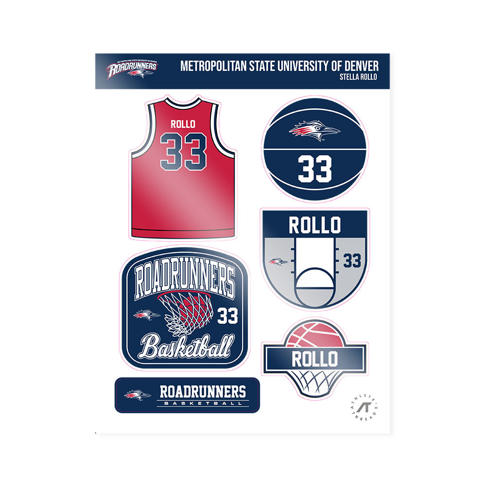 MSU Denver - NCAA Women's Basketball : Stella Rollo - Sticker Sheet-0