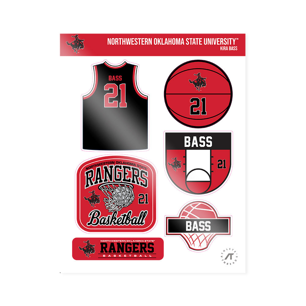 NWOSU - NCAA Women's Basketball : Kira Bass - Sticker Sheet-0