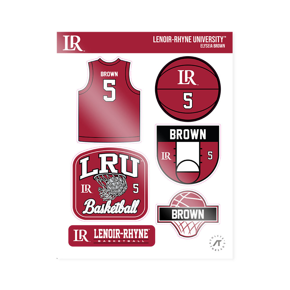 Lenoir Rhyne - NCAA Women's Basketball : Elyseia Brown - Sticker Sheet-0