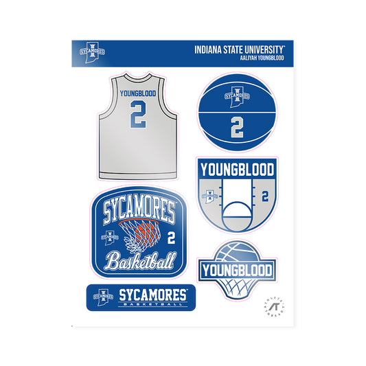 Indiana State - NCAA Women's Basketball : Aaliyah Youngblood - Sticker Sheet-0