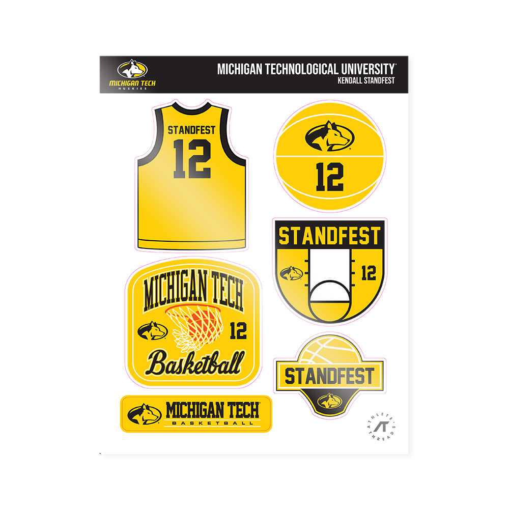 Michigan Tech - NCAA Women's Basketball : Kendall Standfest - Sticker Sheet-0