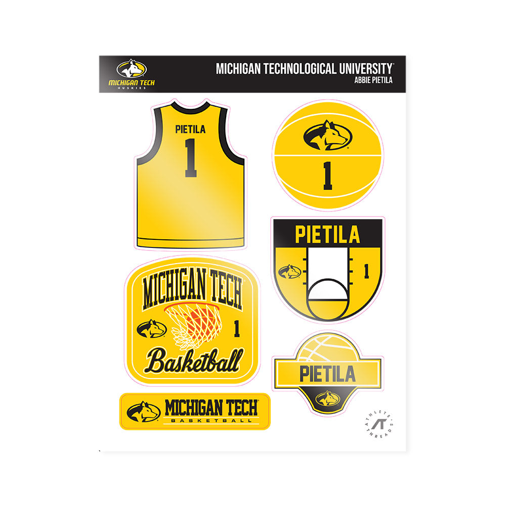Michigan Tech - NCAA Women's Basketball : Abbie Pietila - Sticker Sheet-0
