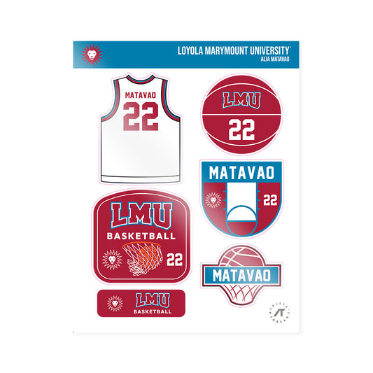 LMU - NCAA Women's Basketball : Alia Matavao - Sticker Sheet-0