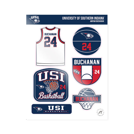 USI - NCAA Women's Basketball : Amiyah Buchanan - Sticker Sheet-0