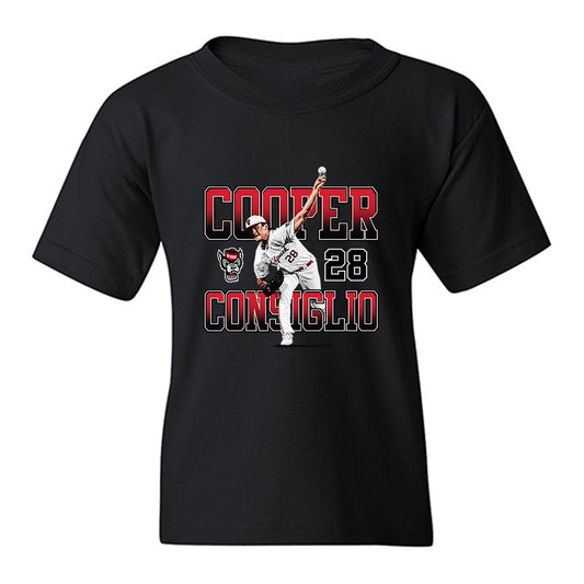NC State - NCAA Baseball : Cooper Consiglio - Collage Youth T-Shirt-0